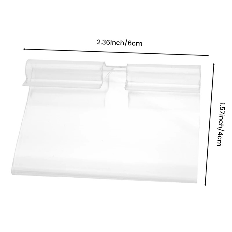 150 Stück durchsichtiger Kunststoffe ti ketten halter Preis schild, Regal etiketten clip abnehmbarer Etiketten halter für Aufbewahrung behälter Korb etiketten