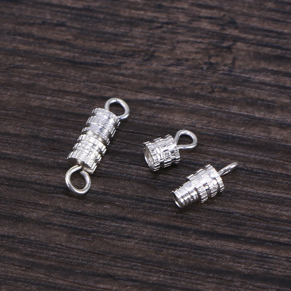 

60pcs Copper Turnbuckles Silver Metal Barrel Screw Clasps Jewelry Connectors Findings Components Bracelet Necklace Making