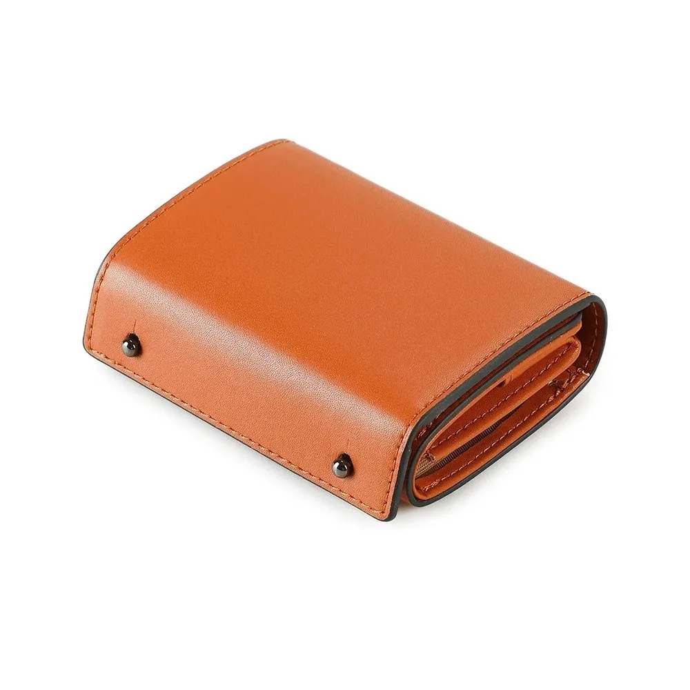 Tri-Fold Men's Short Wallet PU Leather Multi-Card Accordion Card Holder Multi-functional Solid Color Credit Card Holder