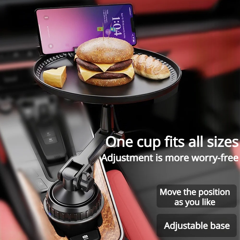 

Car 360° Rotating Multi-Functional Water Cup Holder Car Dinner Plate Beverage Storage Rack Car Small Tray Mobile Phone Stand