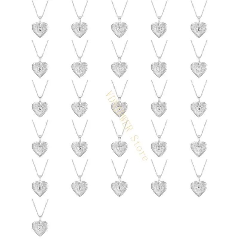 قلادة قلادة لحب القلب على شكل قلب مع تفاصيل الرسالة الإنجليزية ، هدية عيد الحب الإبداعية D08E #1