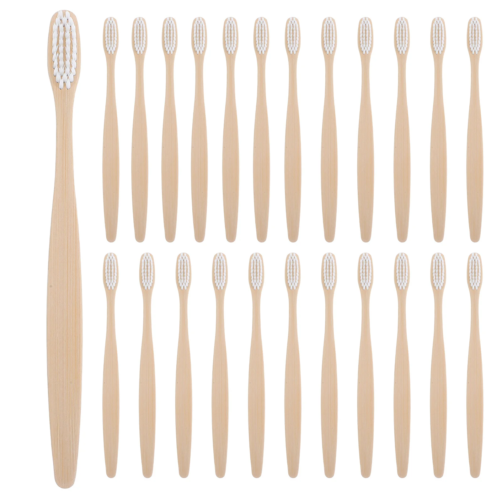 

24Pcs White Bamboo Toothbrushes Soft for Sensitive Teeth Adults Sustainable Household Travel Dental Kit Hygienic Portable Design