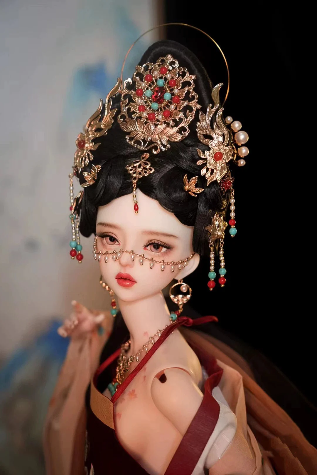 1/6 1/4 1/3 Scale BJD Doll Chinese Ancient Costume Hair Crown Ornaments Wig Accessories Headwear For MSD SD13 Girl SSDF A2052