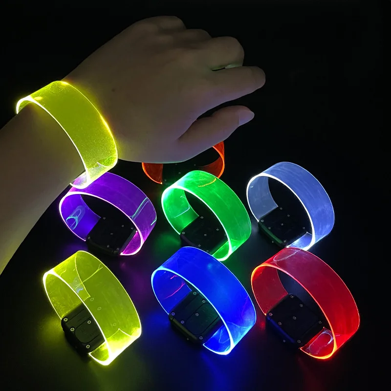 

LED Battery Light-emitting Bracelet Magnetic Attraction Transparent Bracelet Entertainment Party Wristband Party Props Supplies