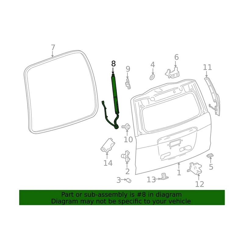 84806679 مشغل الباب الخلفي الأيسر LHD لسيارة شيفروليه سوبربان تاهو جي إم سي يوكون كاديلاك 21-23 دعم الرفع الكهربائي #2