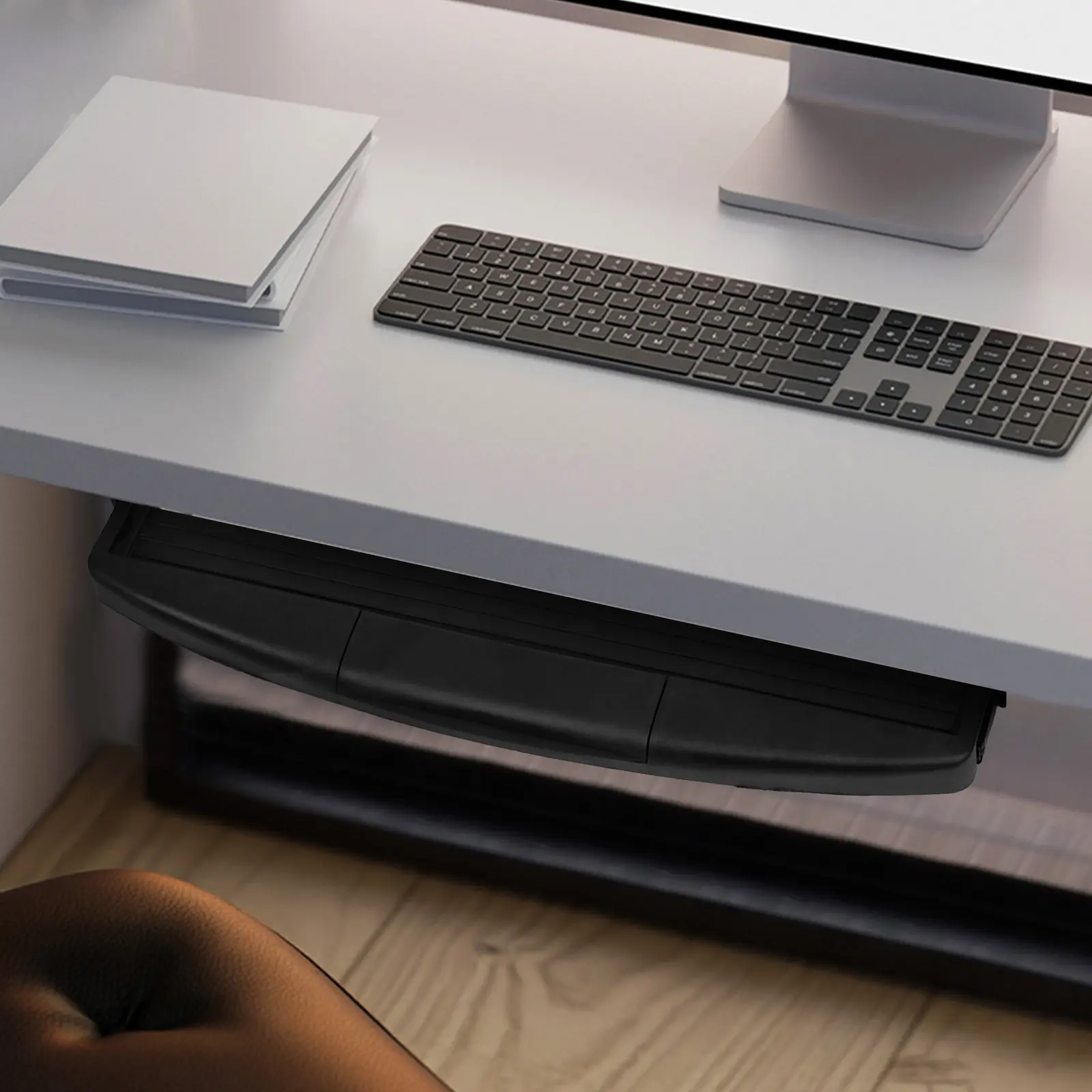 

Keyboard Storage Tray Drawer Type Plastic Metal Under Table Desk Organizer Office Supply Multi Purpose Slide Out Keyboard Tray