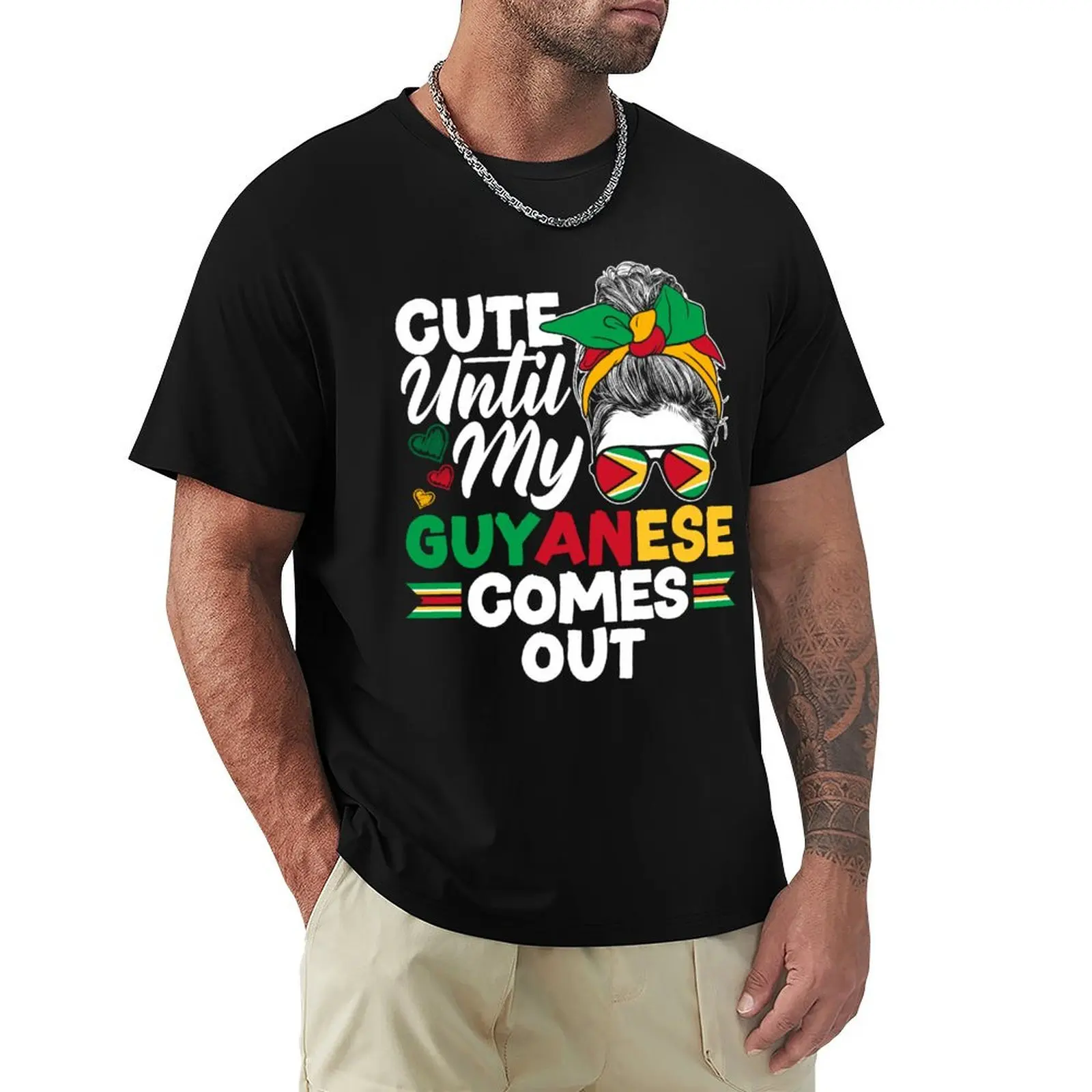 

Guyana Guyanese Guyana Flag Cute Until My Guyanese Comes Out T-Shirt clothes tees cotton graphic tees men t shirts