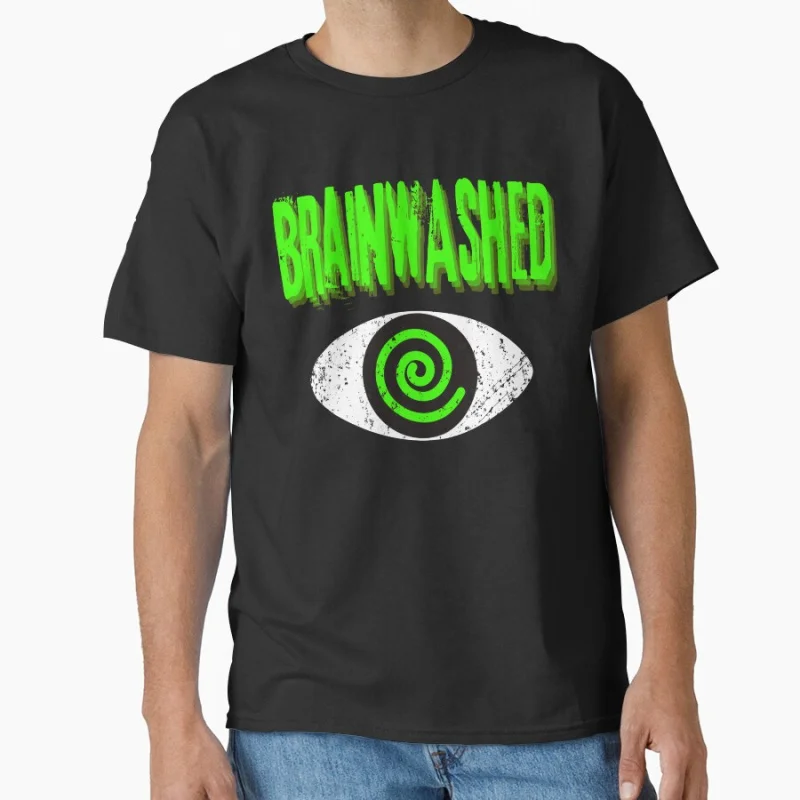 

Brainwashed Tom MacDonald Shirt Hang Over Gang Fake News Media Propaganda Fake Woke Eye Hypnotized funny T-shirt large size Tops