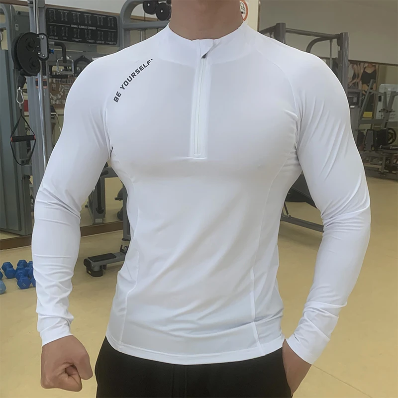 Autumn winter Long Sleeve Men Running Fitness T shirt breathable Quick Dry Thin outdoor Sports Bodybuilding Training Shirts