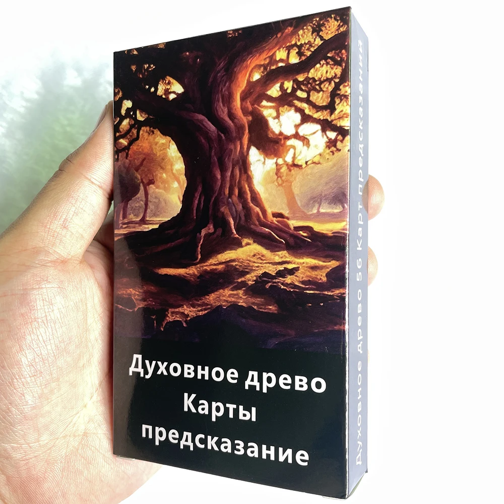 Russian Oracle Cards Spirit Tree Prophecy Beautiful Tarot Deck 12x7cm Divination Taro Keywords Fortune Telling Toys 56-cards