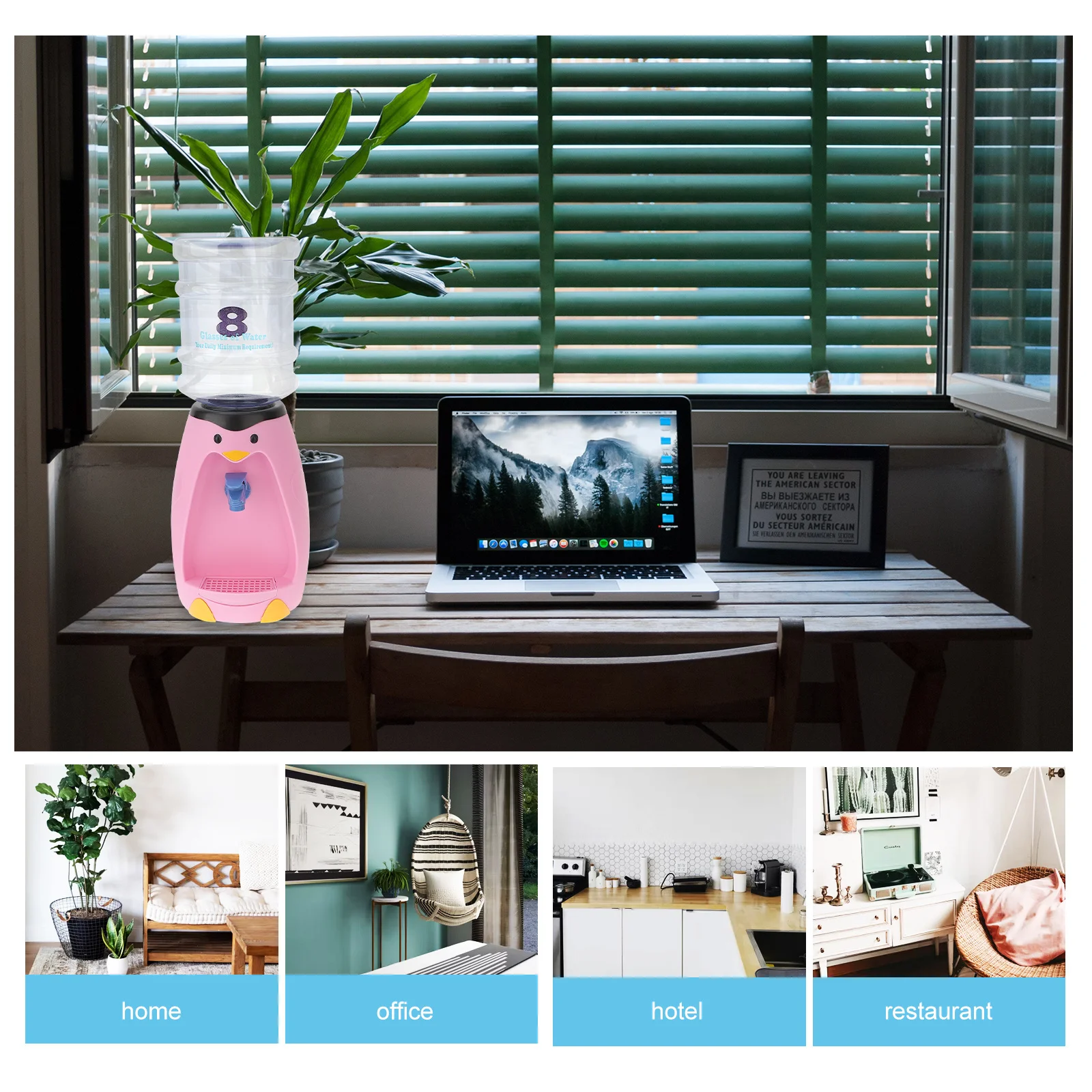 

1Pcs Mini Cartoon Water Dispenser Compact Non-Heating Manual Drink Machine for Home Office Outdoor Portable Water Fountain