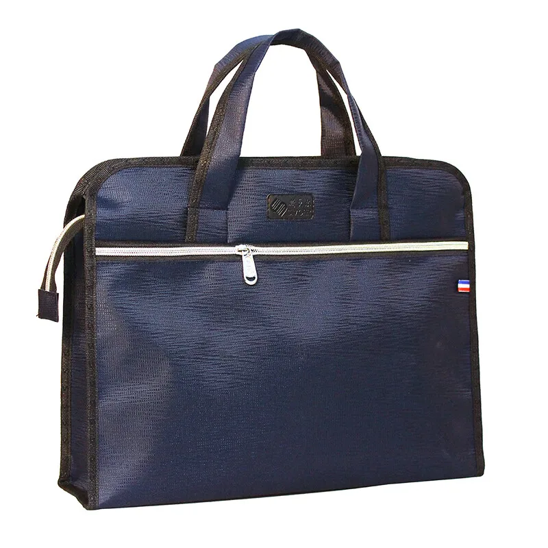 SIMOER-Bolsa de grande capacidade para documentos comerciais, bolsa portátil de informações, bolsa oficial, azul, 522