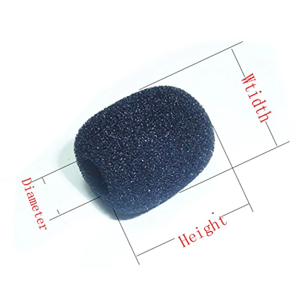 10 pçs preto lavalier lapela microfone pára-brisas capa de espuma para microfone sem fio gravação estúdio gamer fone de ouvido 10mm id