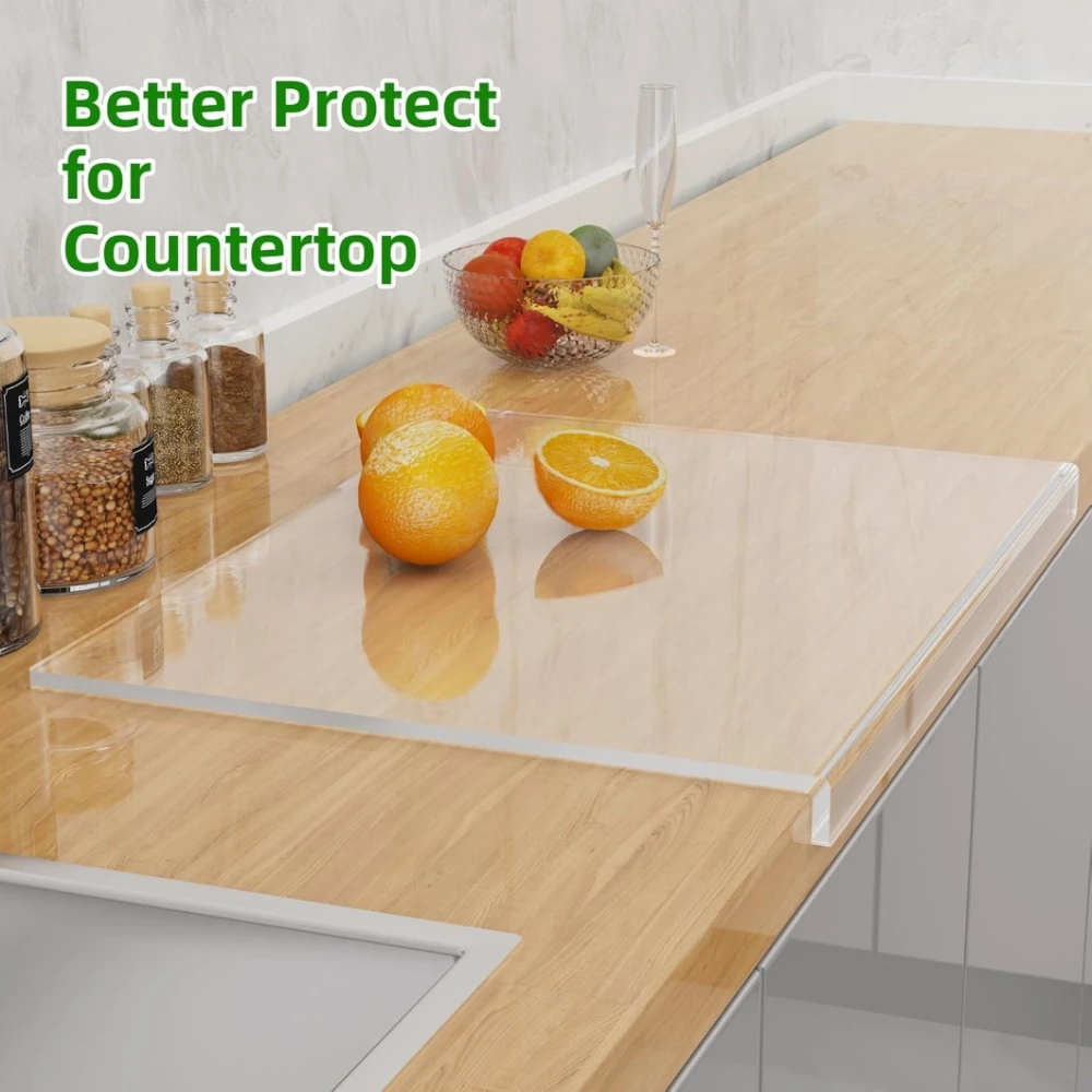 Acrylic Cutting Board with Counter Lip,17.5