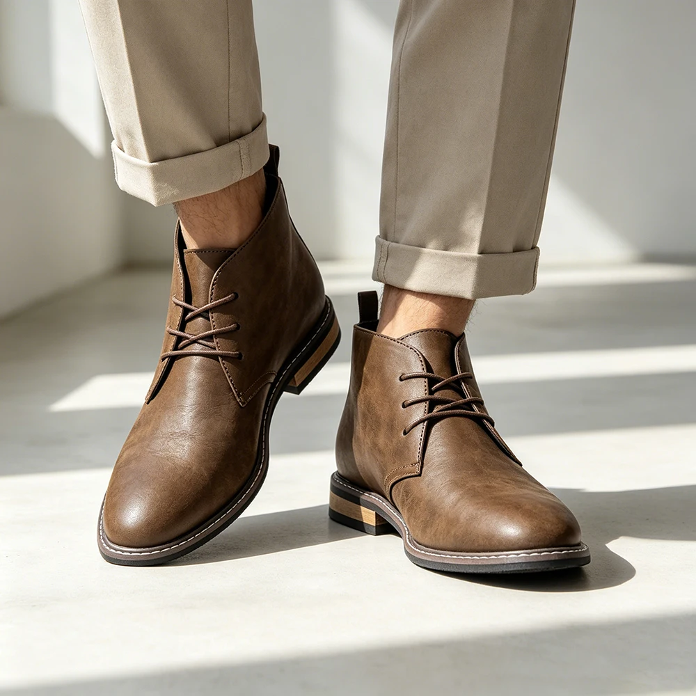 

Leather Boots Casual Brand 2026 Comfortable Fashion Boots Leather