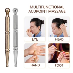 copper gua sha stick facial beauty foot point ear point probe head massage stainless brass steel metal massage tools