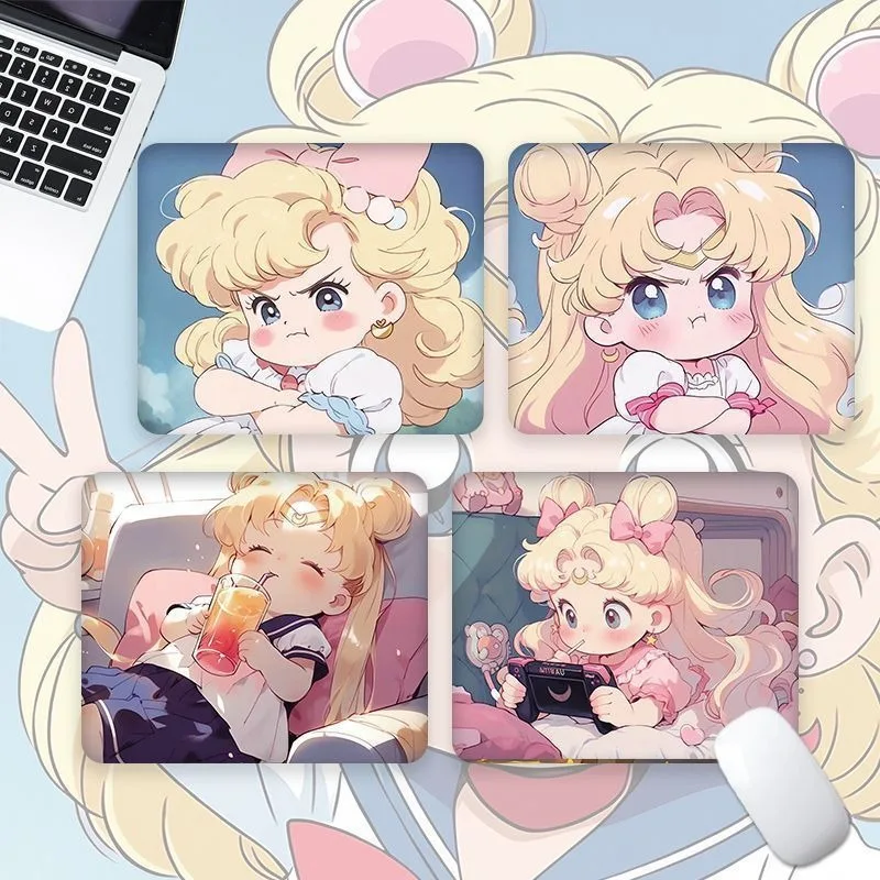 Sailor Moon Animation Peripheral Kawaii Mouse Pad Water Ice Moon Cartoon Personality Girls Office Computer Keyboard Desk Pad