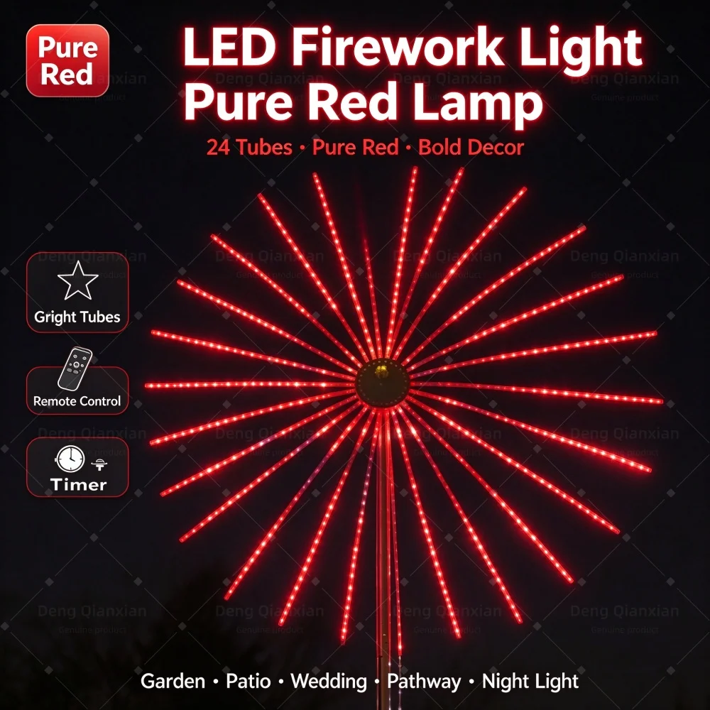 Firework Lights for Carnival, Sound Activated RGB, Waterproof, Dual Speakers, Programmable, Outdoor Square Decor