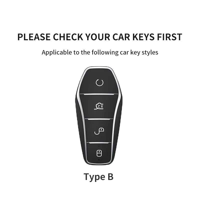 Leather Car Remote Key Case Cover For BYD Tang DM 2018 Qin Plusdmi Atto 3 Han EV Dolphin Protector Fob Keyless Holder Keychain