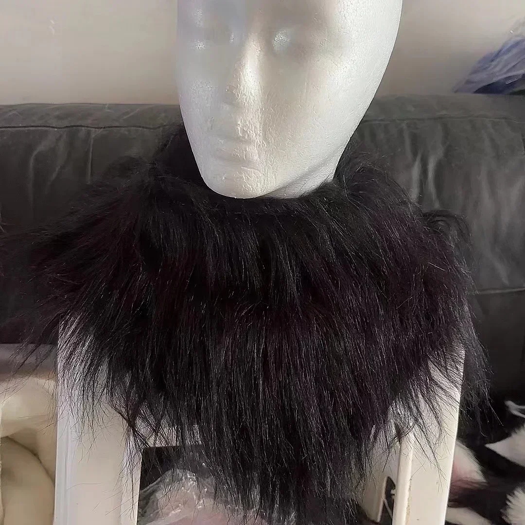 Futrzany szalik kołnierz na szelkach akcesoria do tańca Kigrumi kostiumy Cosplay akcesoria do kostiumów zwierzęcych