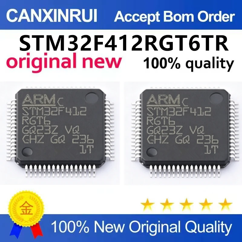 (5-100pieces)Original genuine STM32F412RET6 LQFP-64 ARM Cortex-M4 32-bit microcontroller MCU