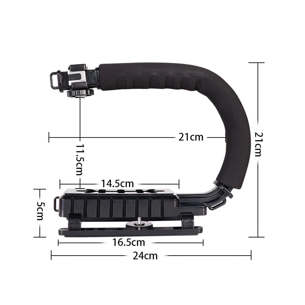 U/C Shaped Holder Grip Vlogging Video Handheld Stabilizer for DSLR Nikon Sony Camera and Light Portable SLR Steadicam for GoPro