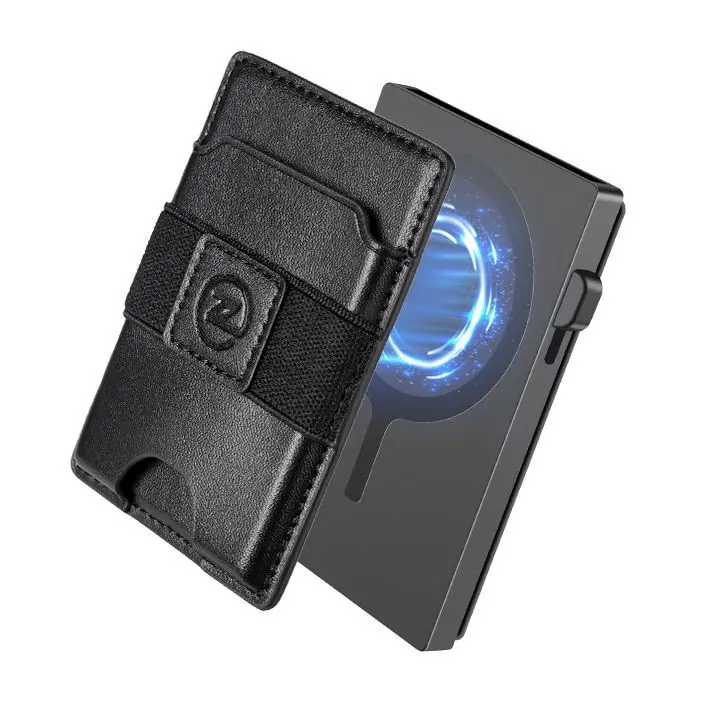 Herren-Kartenetui aus Leder mit doppeltem Verwendungszweck und RFID-Schutz, ultradünnes Profil mit Magnetverschluss, wirksam gegen Diebstahl im Alltag – Detail 8
