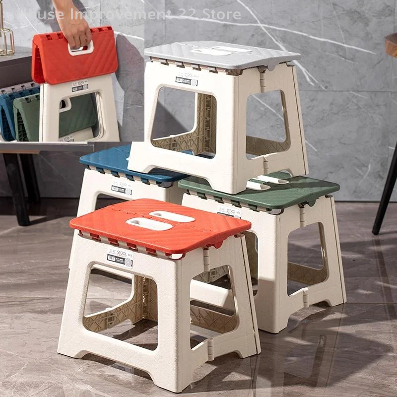 1 Piece Multi Purpose Handheld Thickened Footstool Non-Slip Plastic Small Benches Lightweight Folding Step Stool For Kitchen