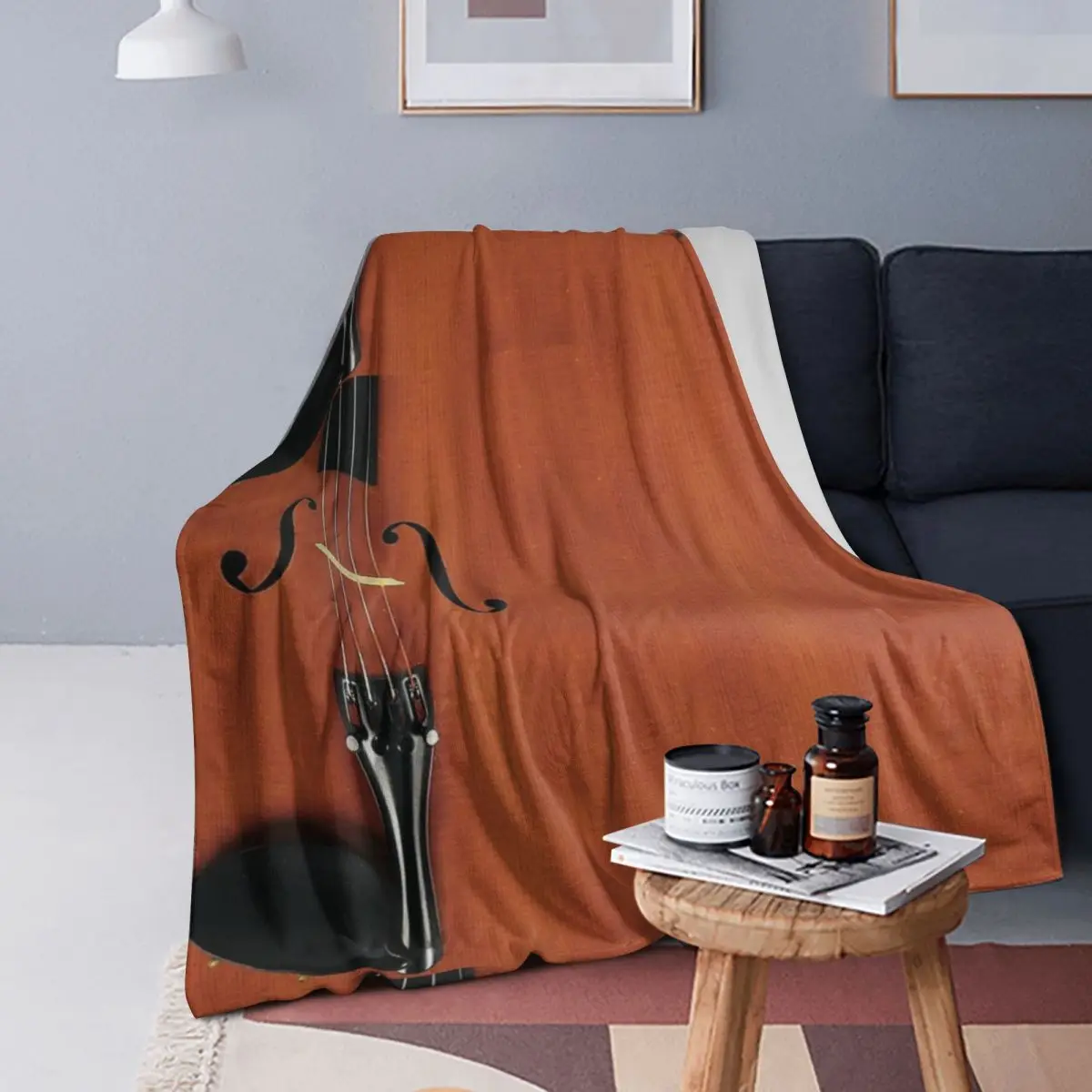 

Violin Vintage Blankets Soft Warm Flannel Throw Blanket Bedding for Bed Living room Picnic Travel Home Couch