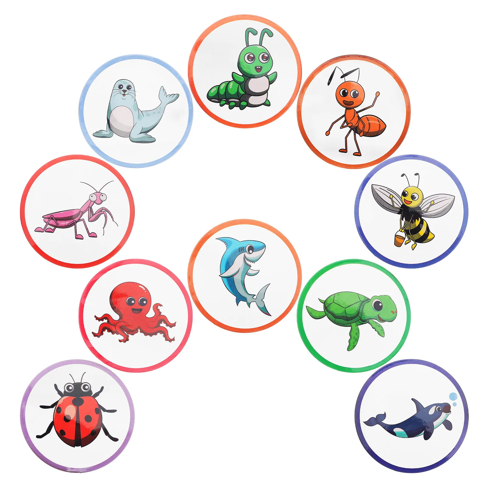 

10 шт. сенсорных наклеек для приучения к горшку, многоразовые, меняющие цвет, с милыми мультяшными рисунками