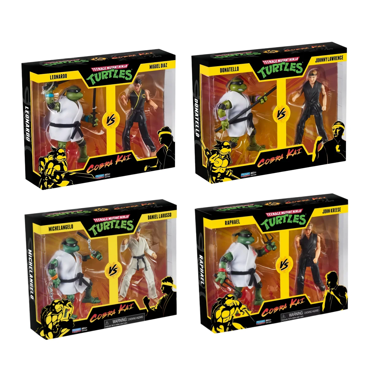 

Teenage Mutant Ninja Turtles Vs Cobra Kai Donatello Vs Johnny Lawrence 2 Pack Kai Mikey Daniel LaRusso Action Figures Toys Gift