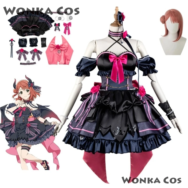 Anime Love Live! Nijigasaki High School Idol Club Uehara Ayumu Cosplay Costume Angels Demons Wig Lolita Dress Woman Sexy Suit