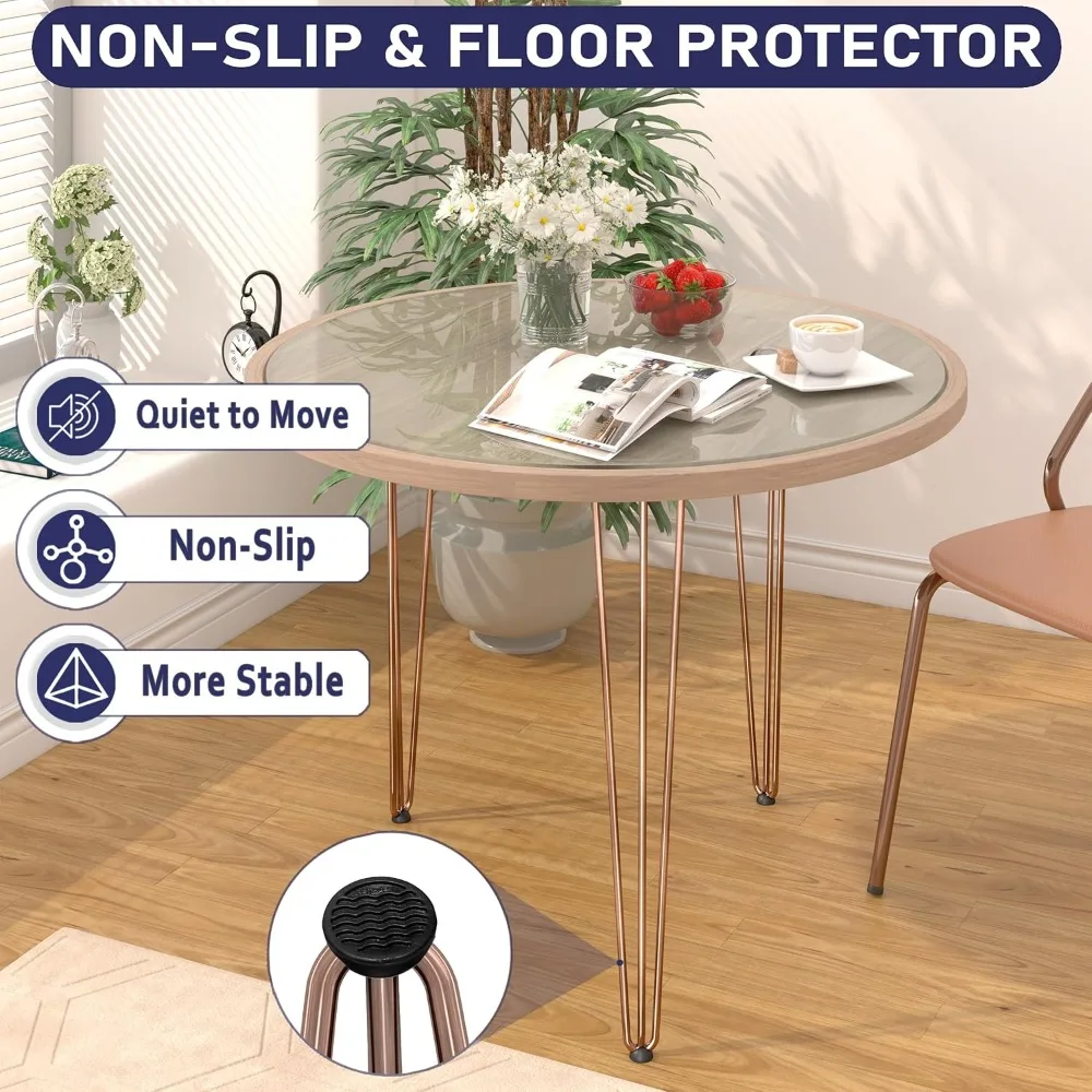 Conjunto de 4 pernas de mesa em grampo de metal para mesinhas de cabeceira, mesas de centro, bancos, mesas - Pernas de móveis para projeto doméstico DIY com piso Pr