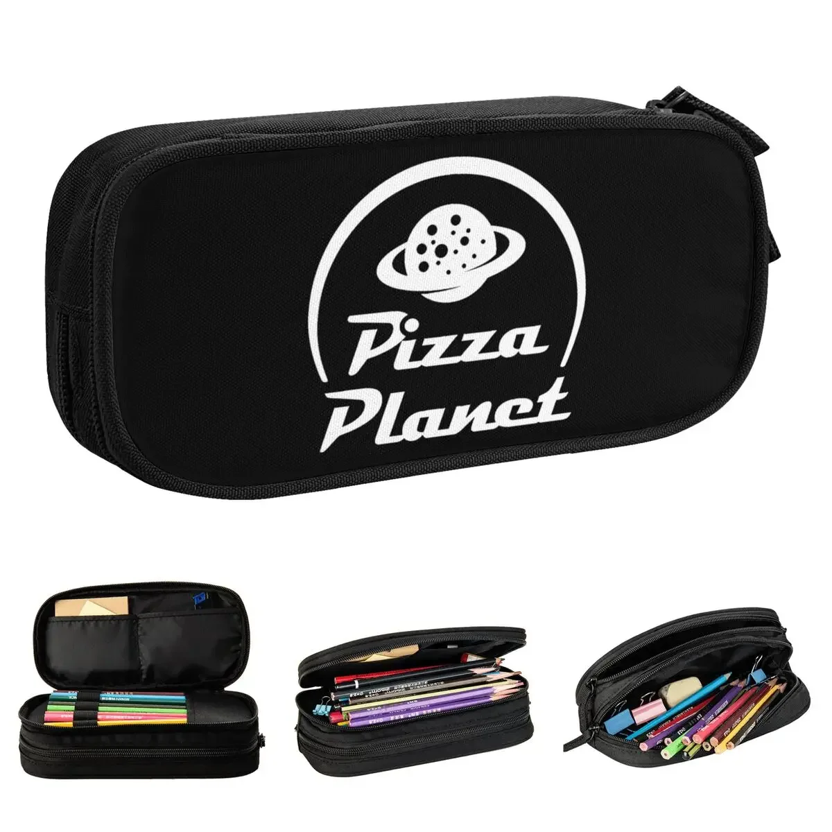 

Fun Pizza Planet Alien Pencil Case Pencil Box Pen Box for Girls Boys Big Capacity Bags Office Zipper Stationery