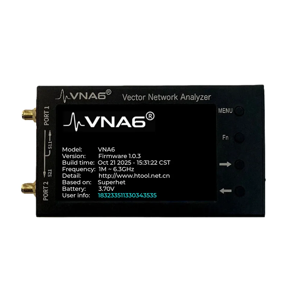 NanoVNA VNA6 Vector Network Analyzer 1M-6.3GHz S11 S21 Handheld Antenna Analyzer Network Division 2026 New Model VNA
