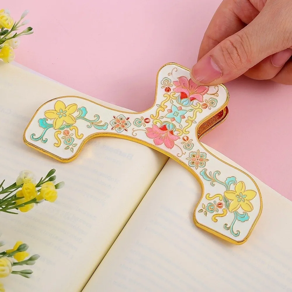 Reading Tool Enamel Book Clip Zinc Alloy Book Markers Page Marker Clip Flower Creative Design Page Divider Students