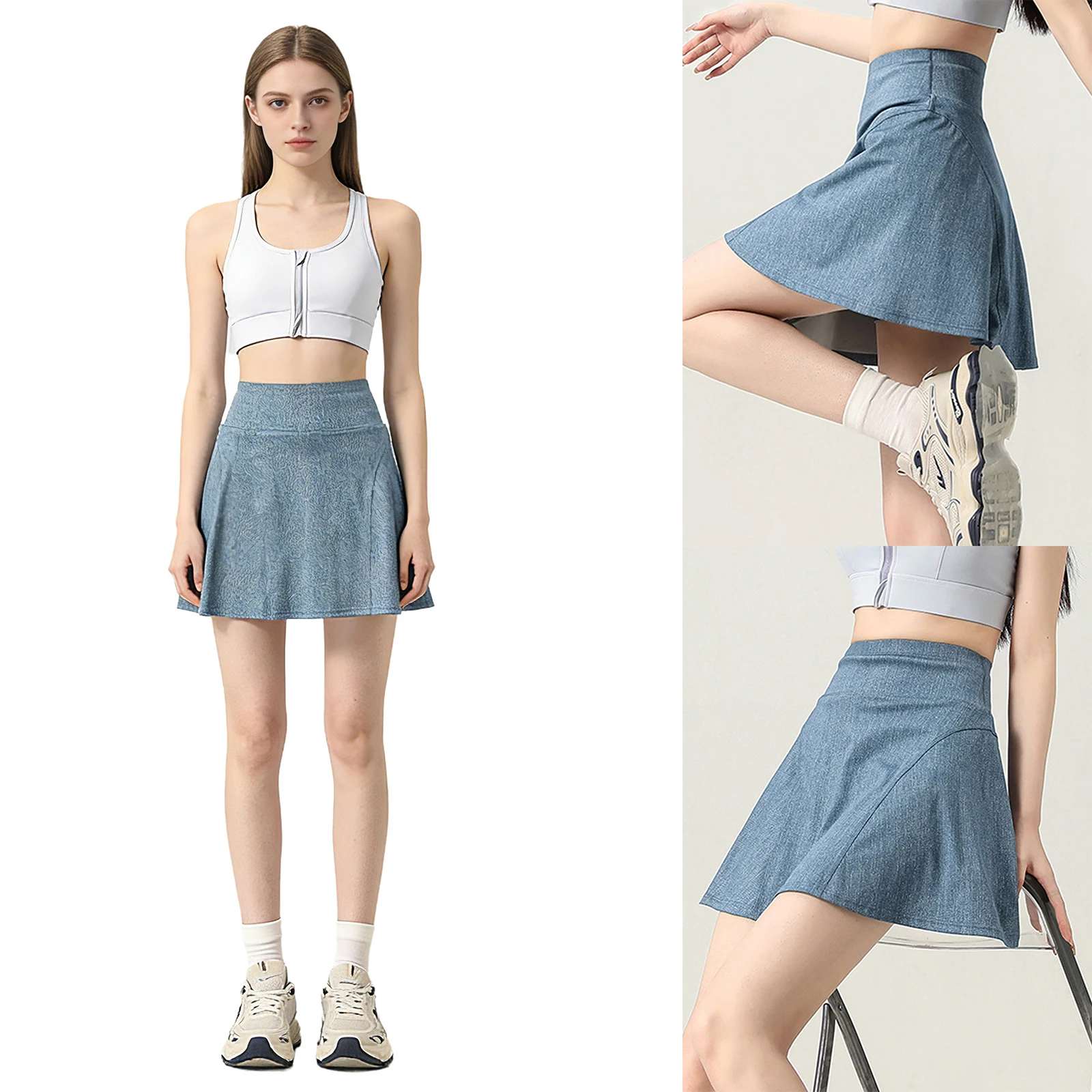 

High Waist Skirt For Women Stretchy Slim Fit With Built In Shorts Breathable Lightweight Sports Skirt Badminton Golf Daily Wear