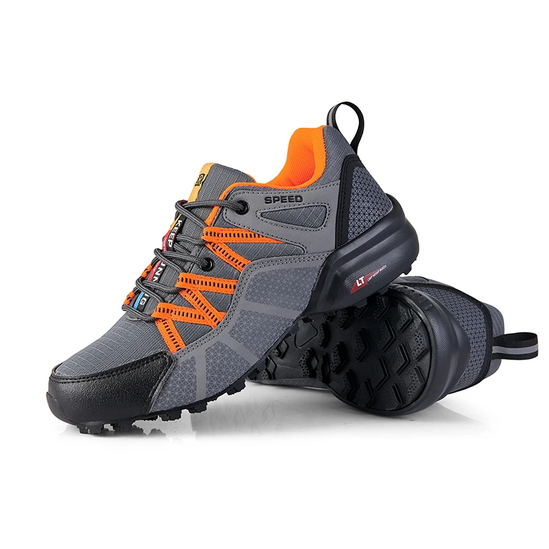 Mens Hiking Shoes Big Size Comfortable Mesh Breathable Non-slip Walking Shoes Casual Flat Camping Trekking Sneakers for Men