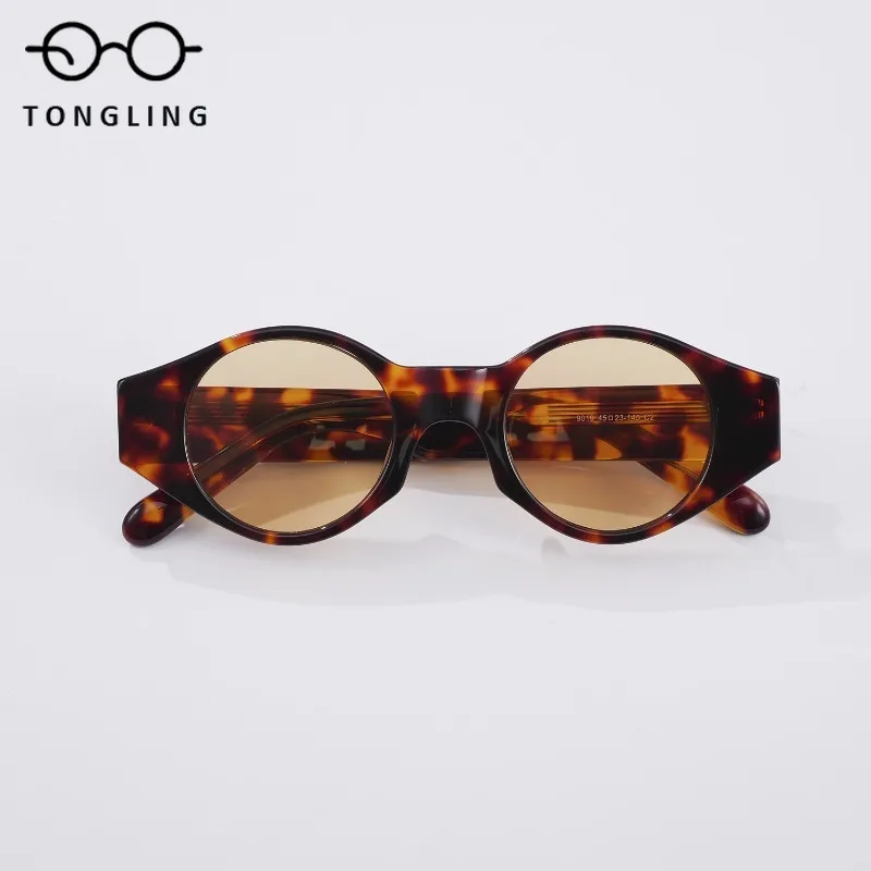 2025 New High-End Acetate Women Individual Fashion Square Frame Retro Trend Handcrafted Luxurious Design Personalized Sunglasses