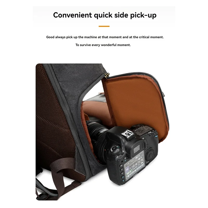 

Popular Camera Backpack SLR/Mirrorless Photography Camera Bag Waterproof Leather With Laptop Compartment Tripod Holder A