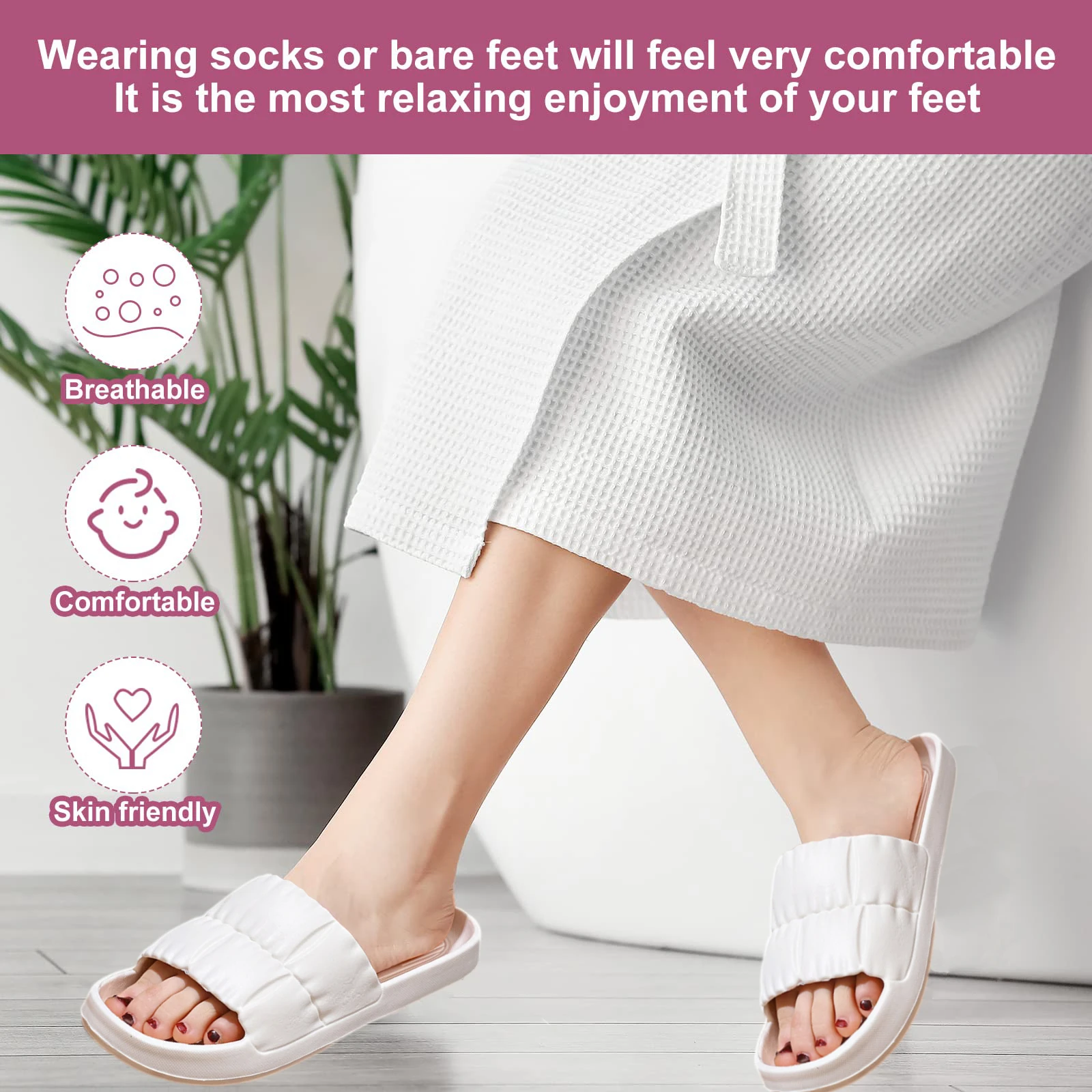 5-50 Pairs Cloud Slides for Women Men Pillow Slippers Wedding Guests Beach Sandals House Shower Shoes Salon Spa Hotel Slippers