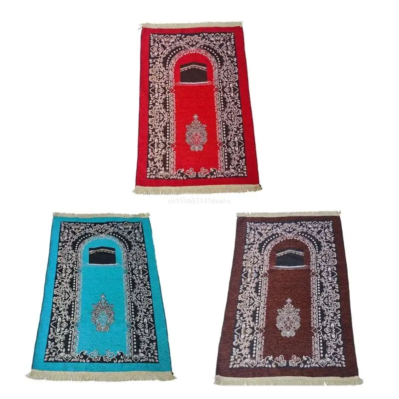 Dropship Muslims Carpet Blanket Prayer Rugs Tapete with Tassels Islamic Mat Blanket Unique Lap Rugs Church Home Decors 80x120cm