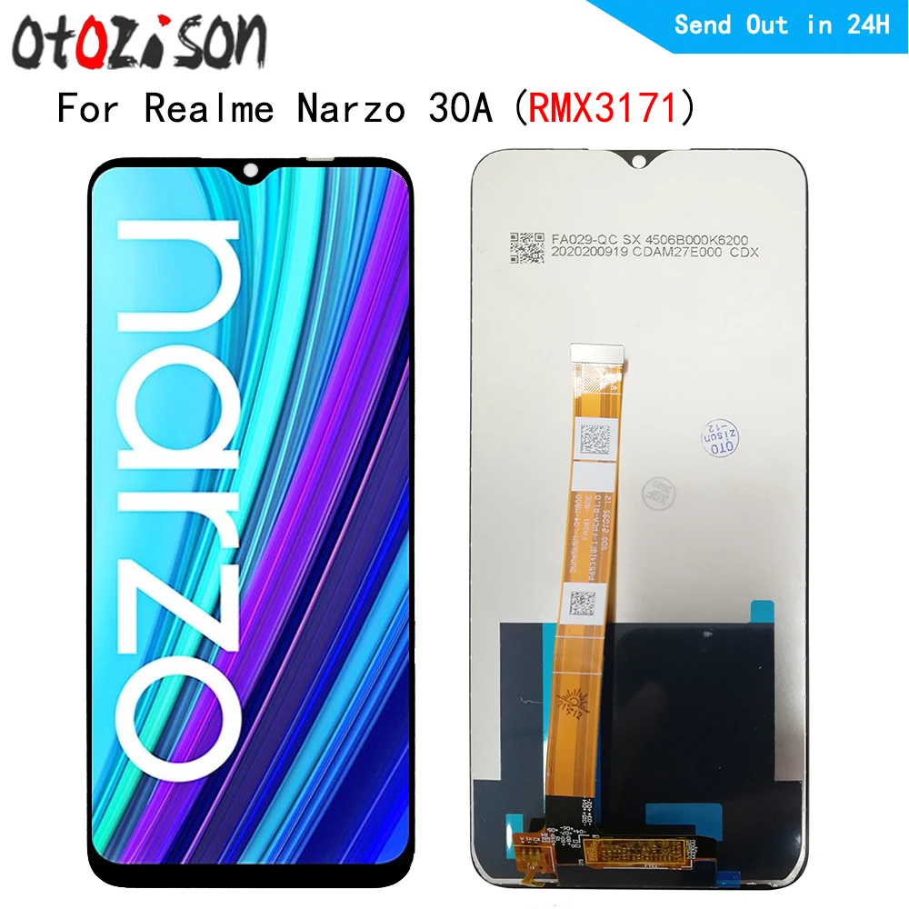 

6.5" IPS Screen For Oppo Realme Narzo 30A RMX3171 LCD Display Screen Touch Panel Digitizer With Frame Assembly