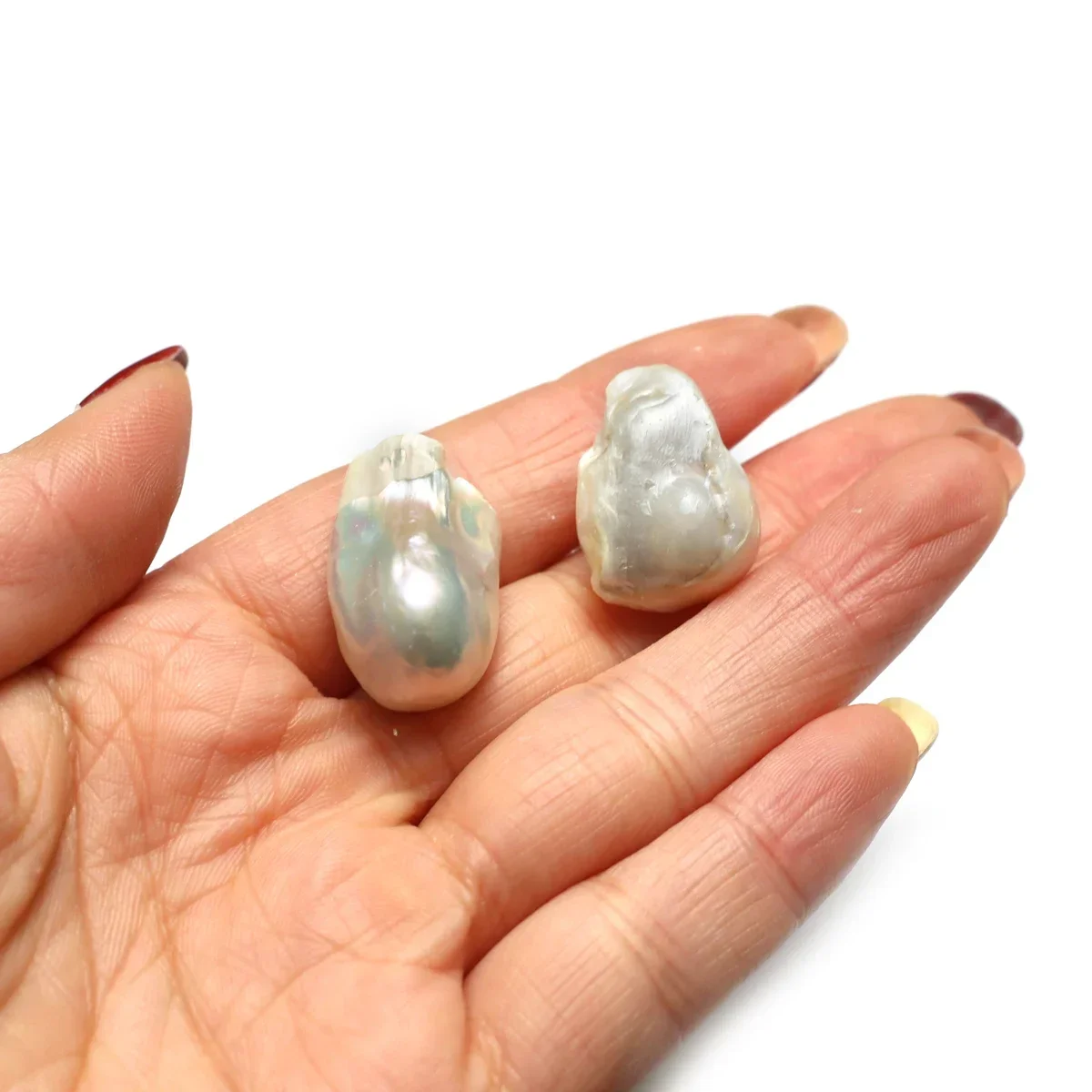 100% Natural Freshwater White Irregularly Shape Pearl Loose No-Hole Bead Gift for Jewelry Make DIY Necklace Bracelet Accessories