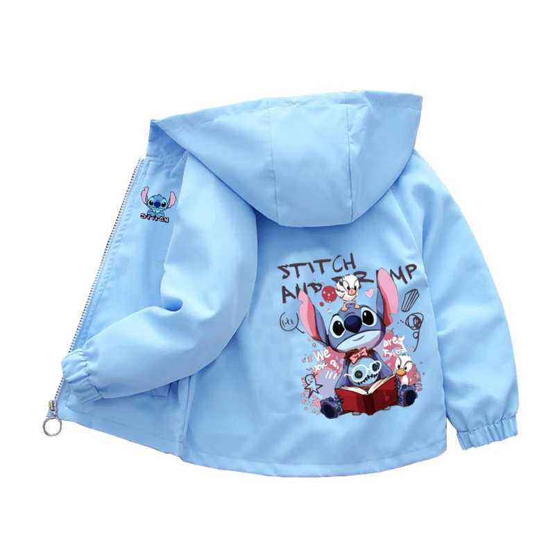 New Spring Autumn Cartoon Thin style Children costume boys Stitch Coats Jacket girls Hooded Coat Kids Outwear boy Clothing