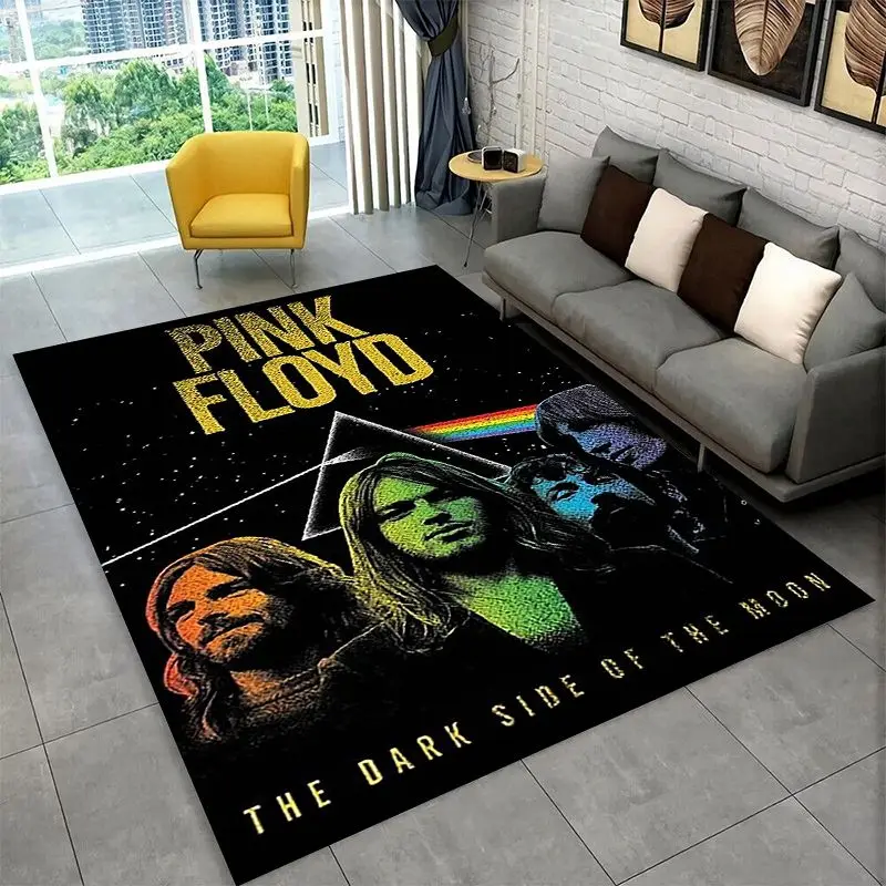 Music Pink F-Floyd Rock Band Non-Slip Area Rug for Living Room Bedroom Playroom,Decorative Carpet Floor Mat Home Decor Holiday