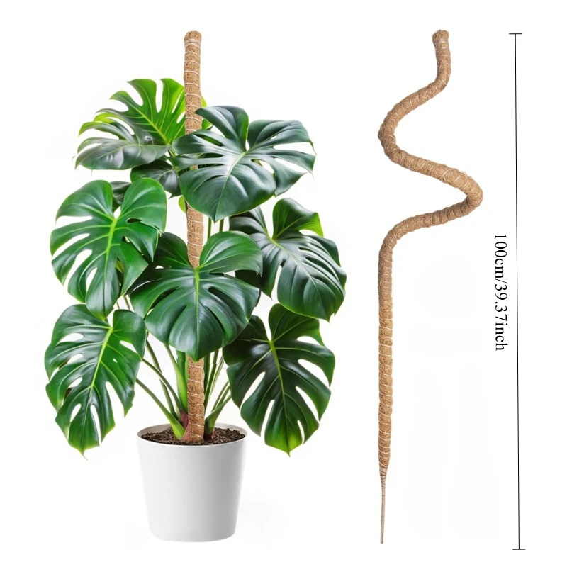 Biegbare Moosstange für Pflanzen Kokosfaser Monstera Pflanzenstütze Handgefertigte Kletterhilfe DIY Gartenzubehör