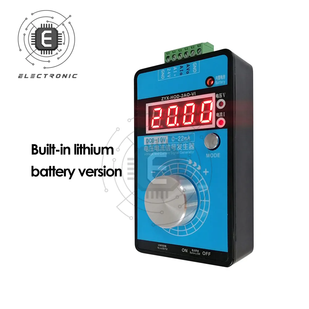 Handheld 0-5V-10V 0-20mA/4-20mA Signal Generator Adjustable Current Voltage Analog Signal Sources Output 24V