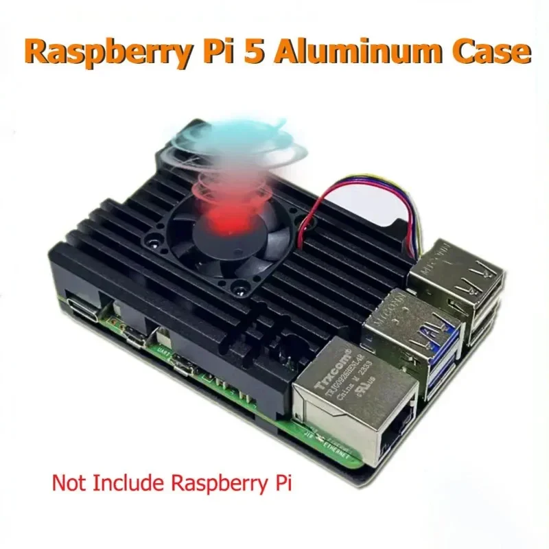 

Raspberry Pi 5, алюминиевая проекция с радиатором охлаждения ШИМ, радиаторы с металлическим корпусом, Активный Пассивный Радиатор охлаждения для Raspberry Pi 5