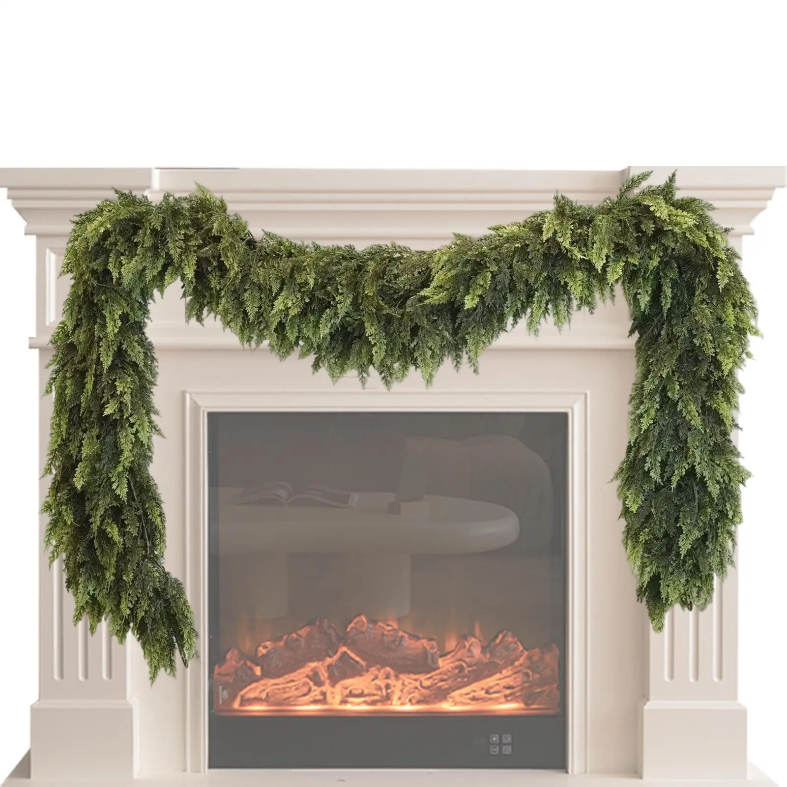 

Рождественская гирлянда, мягкая устойчивая к атмосферным воздействиям праздничное украшение, искусственная зелень, кедровая гирлянда для внутреннего и наружного камина